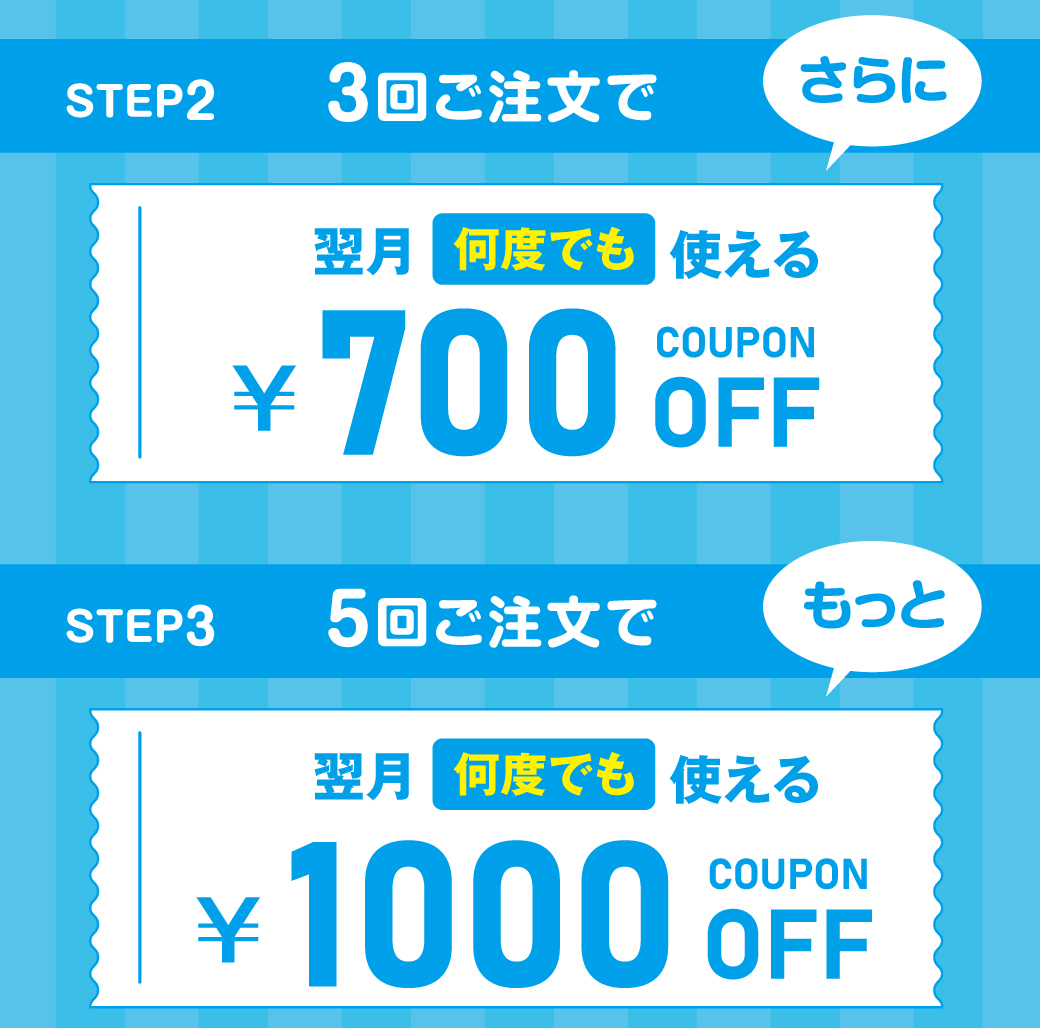 ステップアップクーポンキャンペーン！
